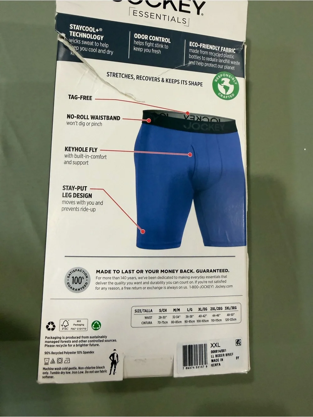 Jockey Essentials Black Microfiber Stretch Boxer Briefs - 2 pairs